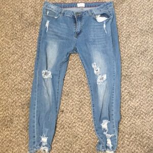 Woman’s ripped GoGo brand Jeans